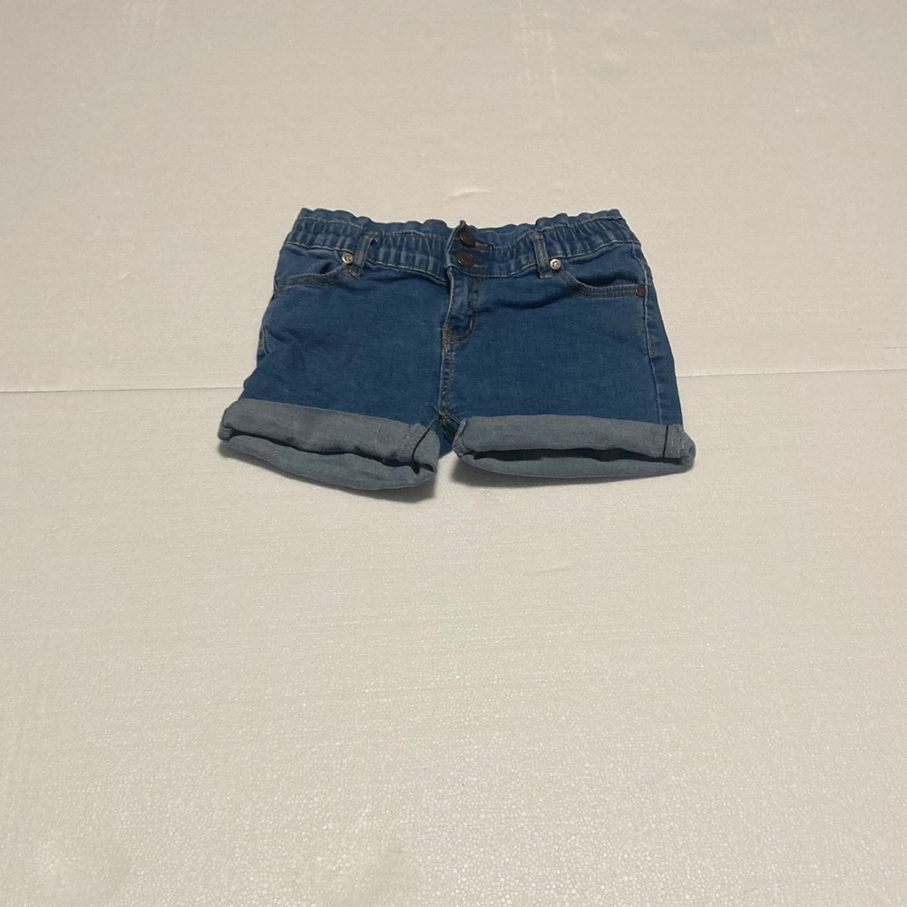 Blue Denim Rolled Hem Shorts